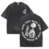 Vintage Black Skeleton Gym T Shirt Funny Workout Quote Acid Wash Oversized Tee