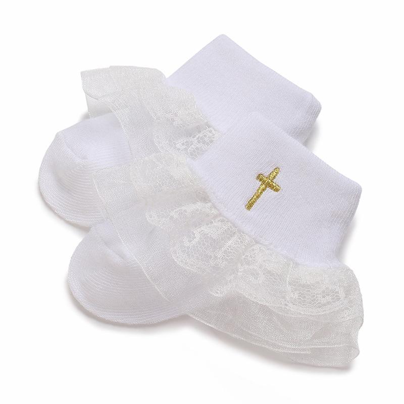 0-2 Years Old Boys and Girls Short Socks Soft Cotton Baby Socks Newborn White Baptism Infant Daily Kindergarten Wear
