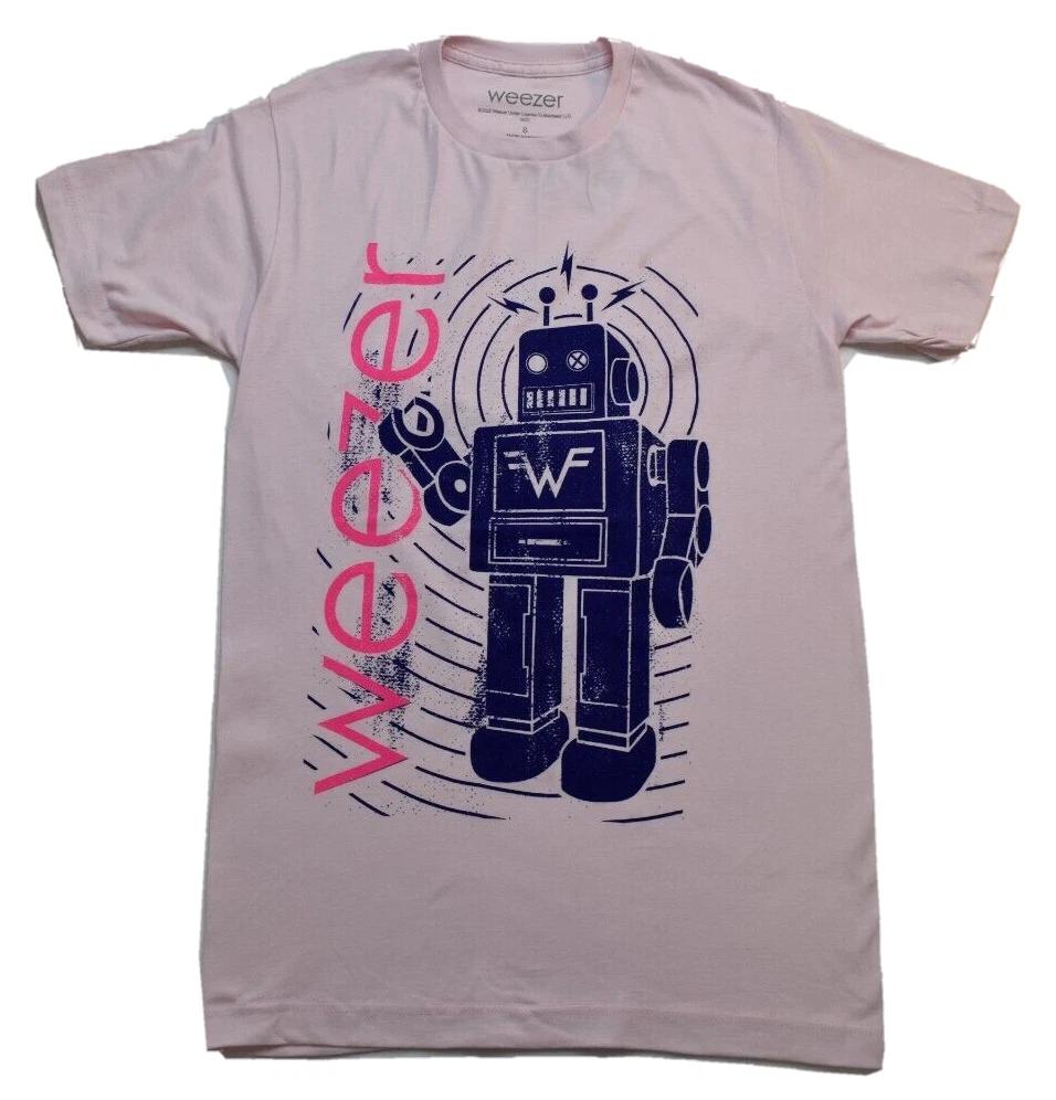 

Weezer Mens Robot Graphic Rock Band Cradle Pink Shirt New XL, 2XL M