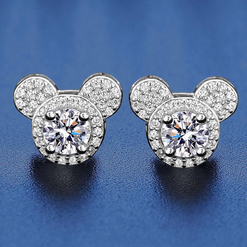 

Moissanite Mickey Ear Ring - 1 Carat Women s Fashion Jewelry Zircon 0.5 Carat