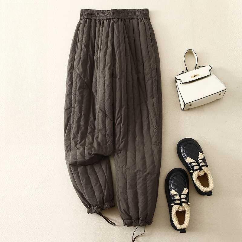 Winter New Literary Retro Big Yards Loose Warm Cotton Pants Female Casual Fashion Straight Pants
