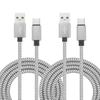 1/2/3Pcs USB Type C Charger Cable 1m/2m Silver 2.4A Type-C to USB A Braided Charging Cord Data Transfer Cable for Tablet Phone