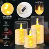 1/2 Pcs LED Flameless Electronic Candle Lights Clear Acrylic Candle Recessed Flickering StringLamp Battery Powered Wedding Party