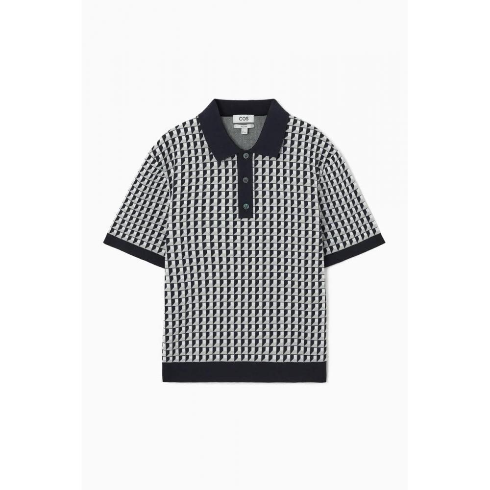 

COS Japan geometric jacquard polo shirt