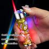 New Cylindrical Relief Dragon Colorful Red Flame Lighter Inflatable Windproof Personalized Creative Home Cigarette Accessories