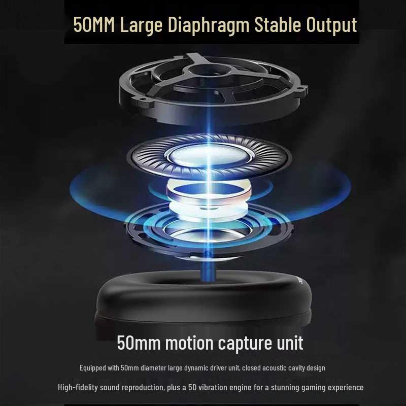 Dual-Mode 2.4G Wireless Gaming Headset with Bluetooth and Mic