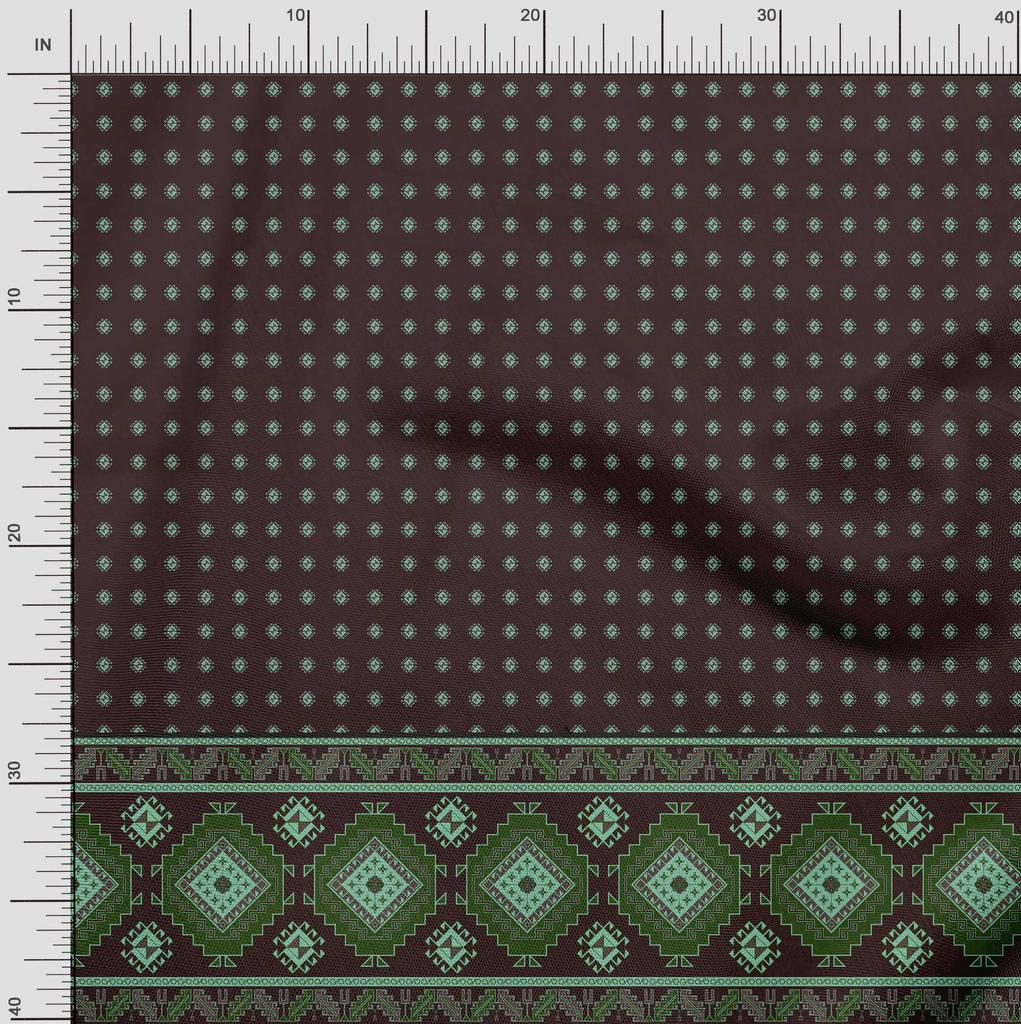 Soimoi Japonská krepdešínová saténová látka Aztécký panelová tištěná látka 1 metr 42 palců