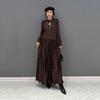Xitao Vintage Velvet Knitting Half High Collar Dress WLD13129
