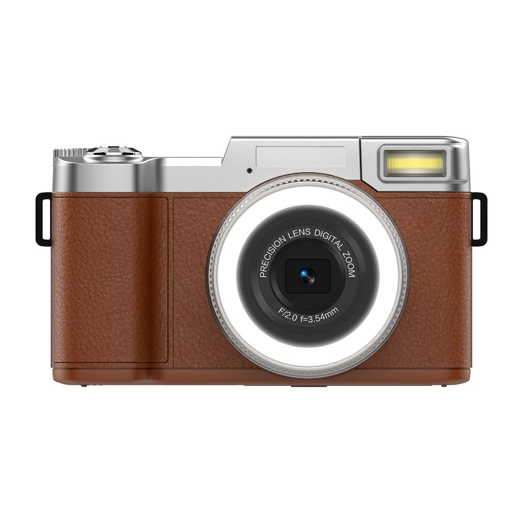 4K Digital Camera 48MP Resolution 18X Zoom Compact Travel Size for Selfie and Video Recording