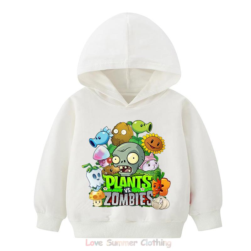 Boys Hoodie Age 4-14 Plants HD Print Zombies Thin Girls Pullover Girls Casual Wear Fall Hoodie Long Sleeve Polyester New Arrivals 2025