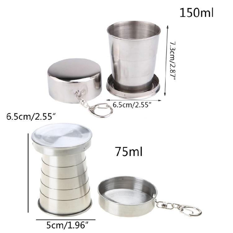75/150ml Creative Stainless Steel Telescopic Collapsible Mugs for Camping Hi