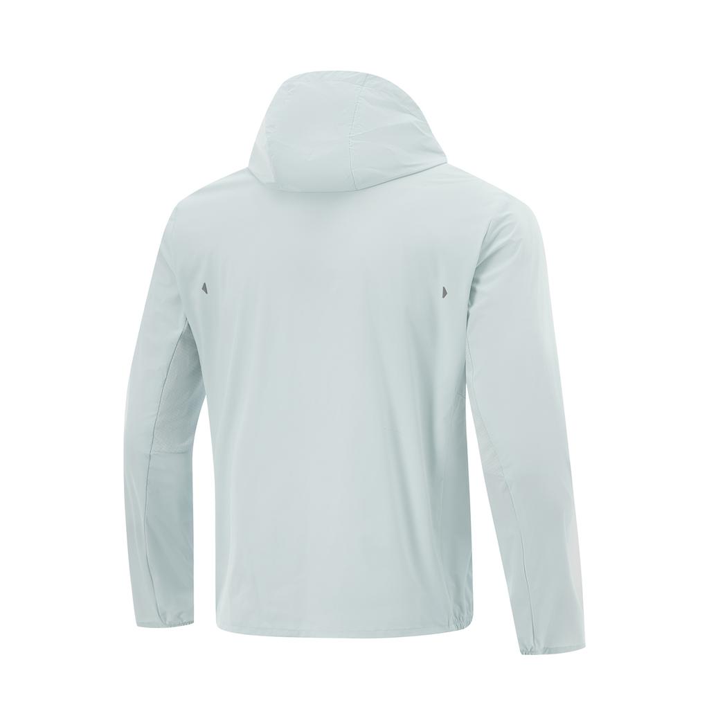 Li Ning Running Series Solid Color Zipper Hooded Comfortable Breathable Versatile Mirror Sun Protection Jacket Men Jacket Folk-Blue AFDV249-7