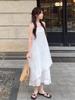 White Vest Skirt Women's Summer 2026 New French Loose Design Medium and Long Irregular Suspender Dress