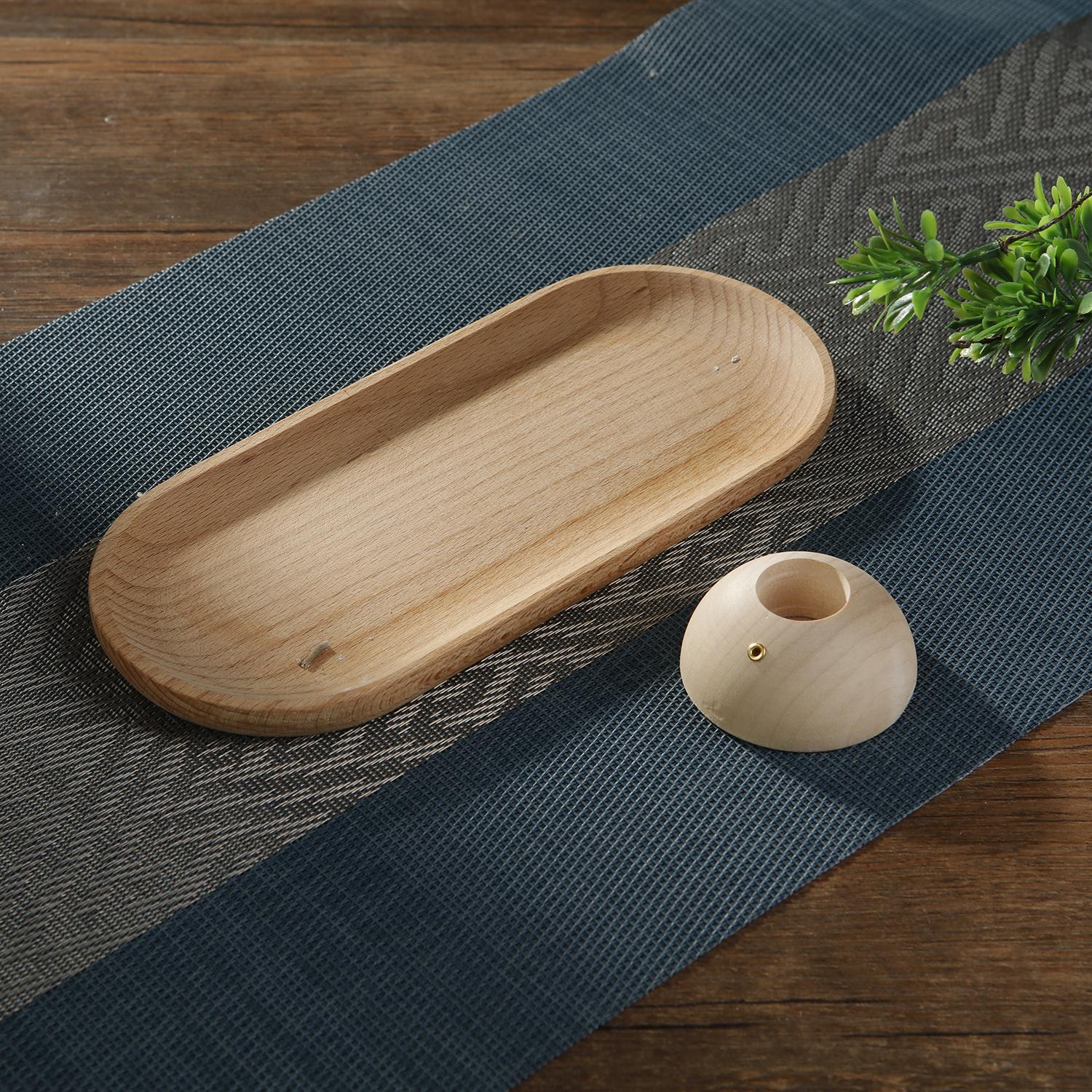 

Подставка для благовоний 2 в 1 для палочек, подставка для благовоний против разлета пепла с деревянным пеплоуловителем и благовониями из сандалового дерева, домашний декор