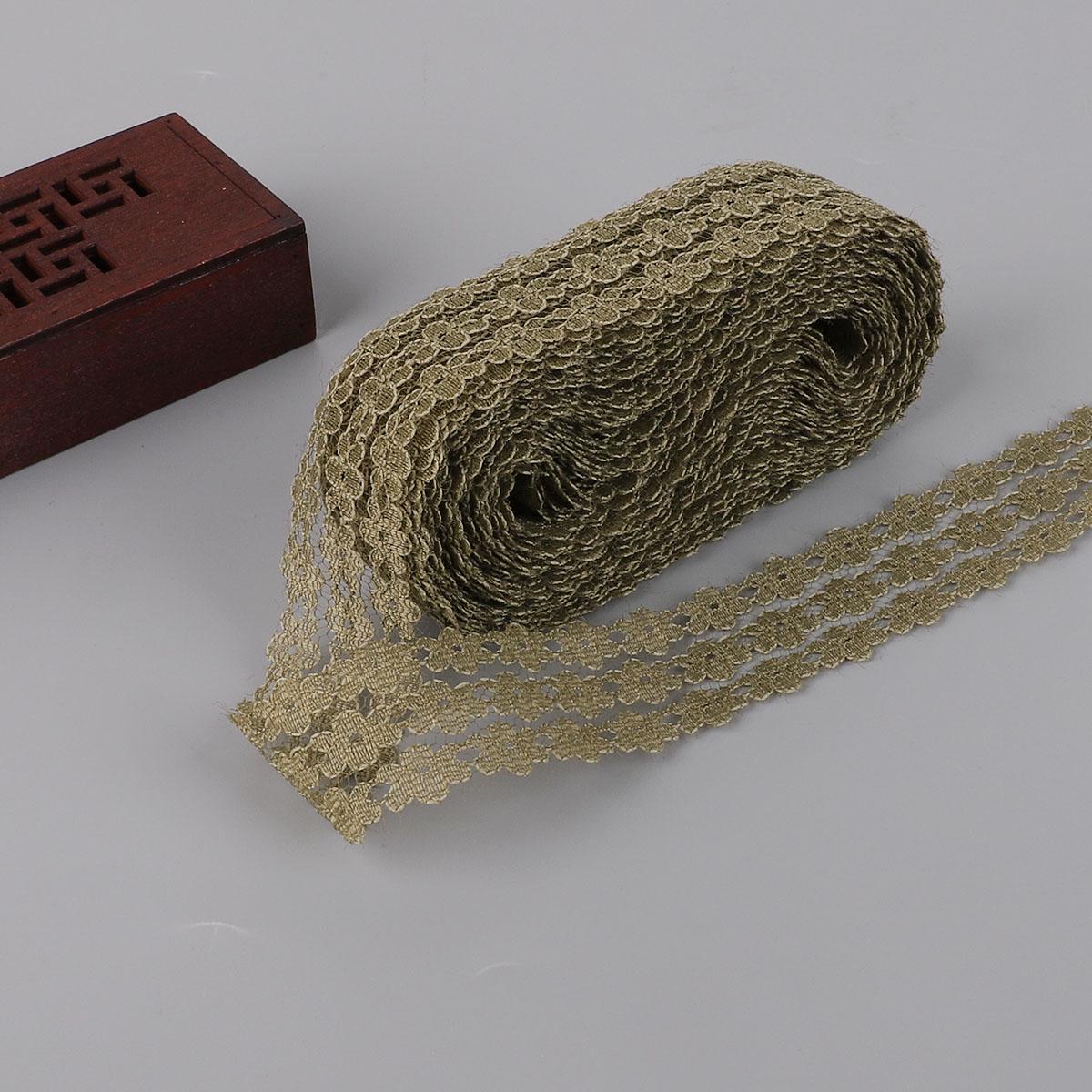 

10 ярдов 2,5 см ремесленные изделия вышитые сетчатые кружевные края ленты DIY ремесла темно-зеленого