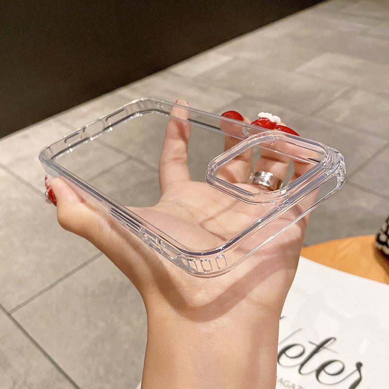 iPhone 15 Acrylic Anti-Fall Transparent Case with Large Hole for XR, 14, 16
