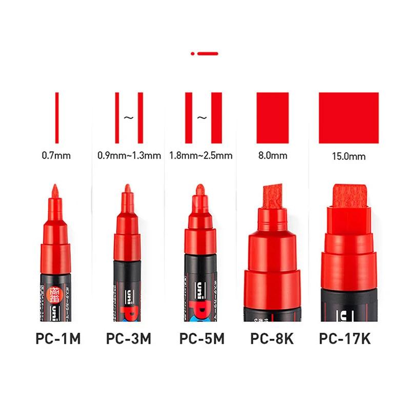 Uni POSCA Marker Farbstift, 39 Farben PC-5M/44 PC-3M/36 PC-1M, Acryl Steinmalerei Zeichnen Graffitti Marker Kunstbedarf