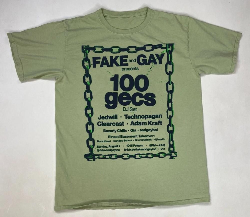 

100 Gecs Band Military Green Color Full Szie Cotton Shirt BT1666 Unisex T-Shirt XXXXL