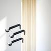 Curtain Rod Brackets Heavy Duty Drapery Hardware Adjustable Curtain Rod Holders Black for 7/8 or 1 Inch Rods, Set of 3 (Black, Fits Rods Up To 1