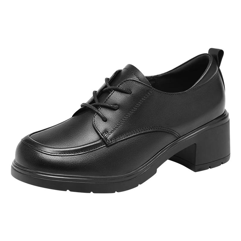 Red Dragonfly Women s Leather Chunky Heel Derby Shoes 40