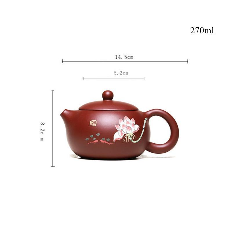 Yixing Purple Clay Tea Kettle Handmade Beauty Filter Teapot Chinese Zisha Puer Tea Set Customized Dragon Pattern teapot 270ml