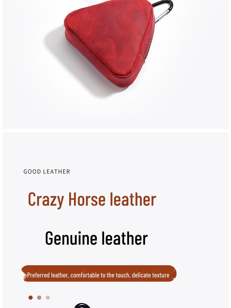 Münz- und Kopfhörertasche aus echtem Leder - Schlüsseletui im japanischen Stil mit Taillenaufhängung