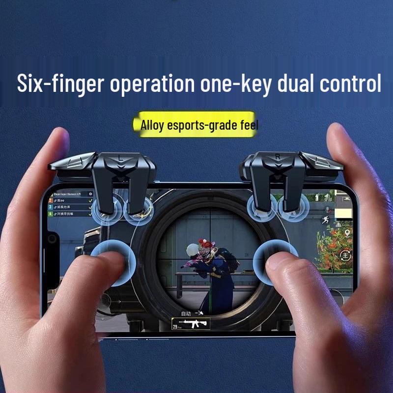 Delta Action 5: 2026 Upgrade Sechs-Finger Sensitiver Kontinuierlicher Tipp-Controller für PUBG Android Mobil