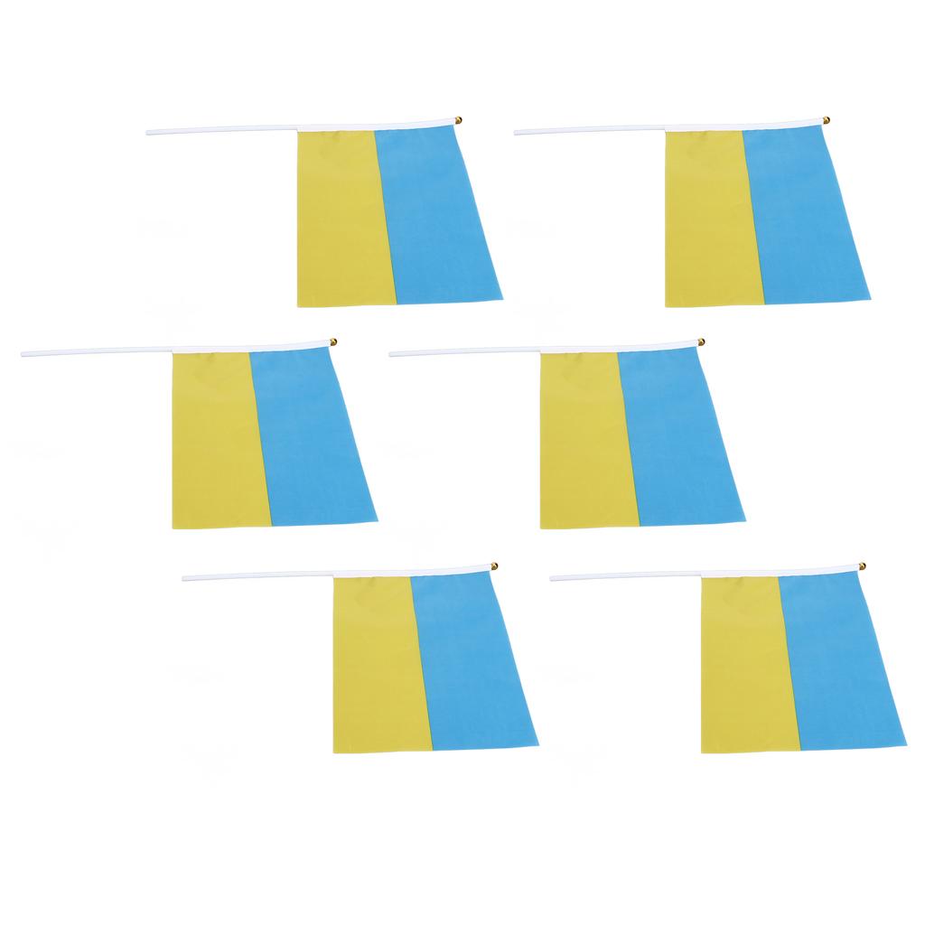 10 Sets Ukraine Handheld Flaggen Polyester Lichtbeständig Mini Leichte Ukraine Handheld Stick