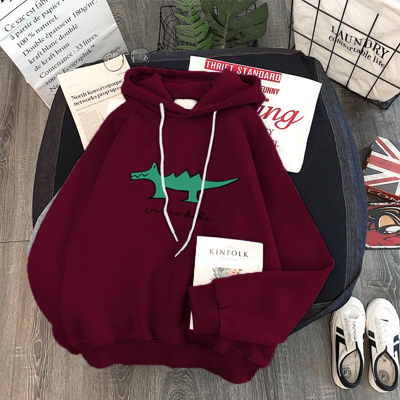 

Женский свитер в гонконгском стиле, осенне-зимний, свободный, в стиле BF, ленивый ветер, флисовый, утолщенный топ, студенческая куртка 2XL бордовый