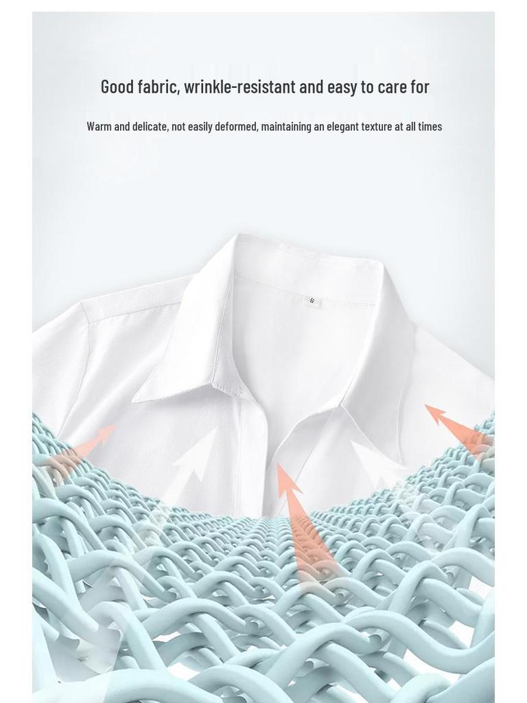 Elegant Slim Fit Warm White Women's Long Sleeve Blouse for Autumn/Winter Workwear