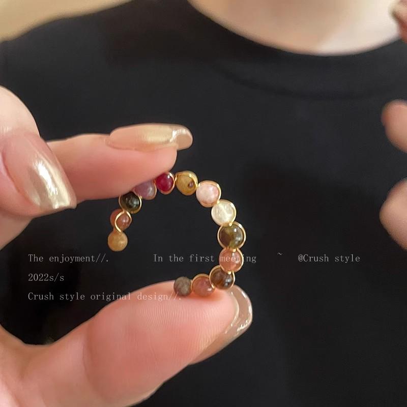 

Liquan Bead Ring for Women - New Design for Index Finger - Small-Scale Unique Design - High-Class Feeling Ring Amethyst ring