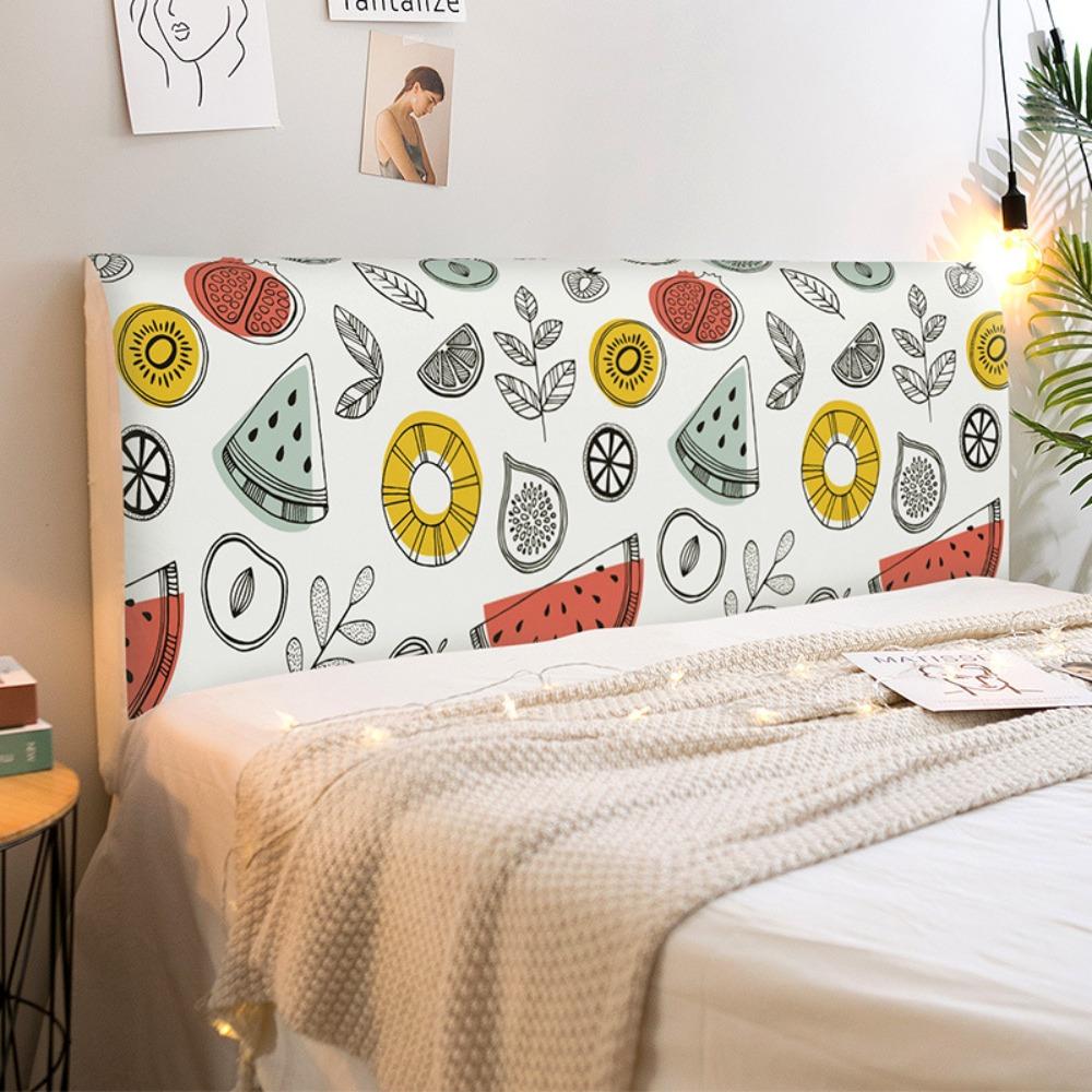 Cartoon Elastic Bedhead Cover Thicken Print Design Bed Head Slipcover Non-slip Washable Headboard Cover Bedroom