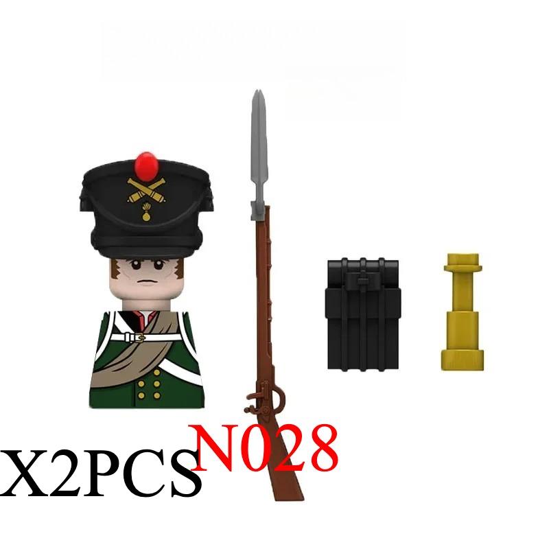 Medieval Napoleonic War Soldiers Figures Military MOC Building Block Knights British French Fusilier Rifles Weapon Kids Toy B08