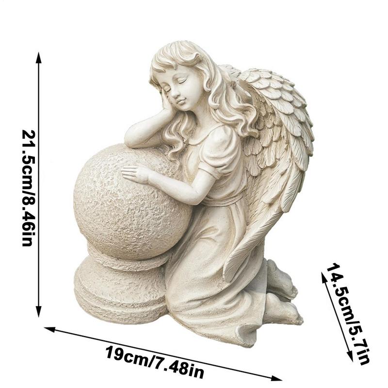 Zahradní andělská socha Pryskyřičná figurka na trávník Anděl Venkovní zahradní dekorace Sochy Sochy pro dvorek Terasu Balkon Zahradní ozdoby
