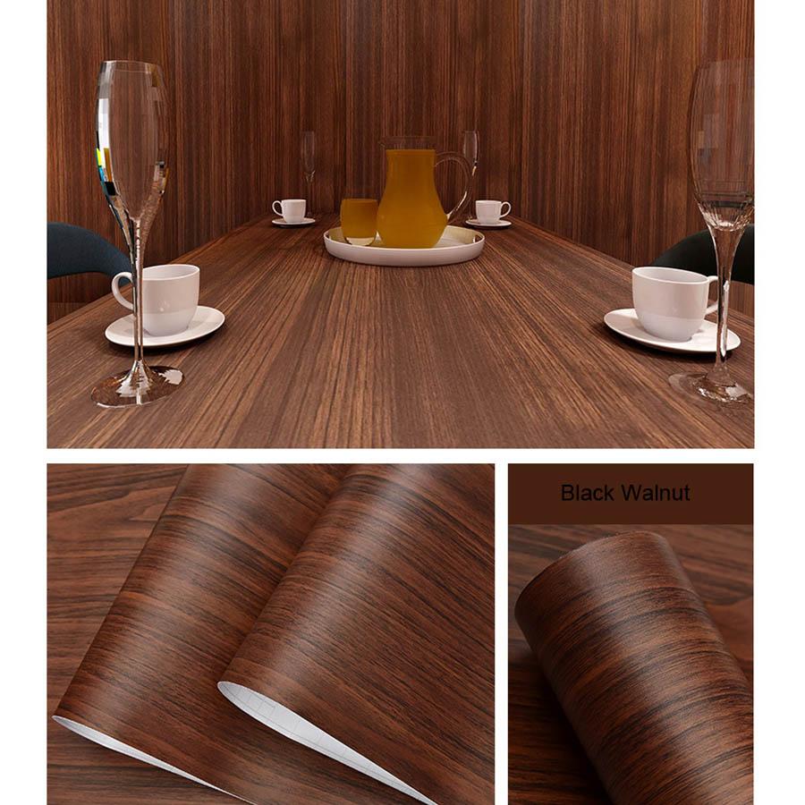YUNPOINT Wood Grain Self-Adhesive PVC Wallpaper Tabletop Renovation Stickers Bedroom Wardrobe Cabinet Waterproof Decorative Film