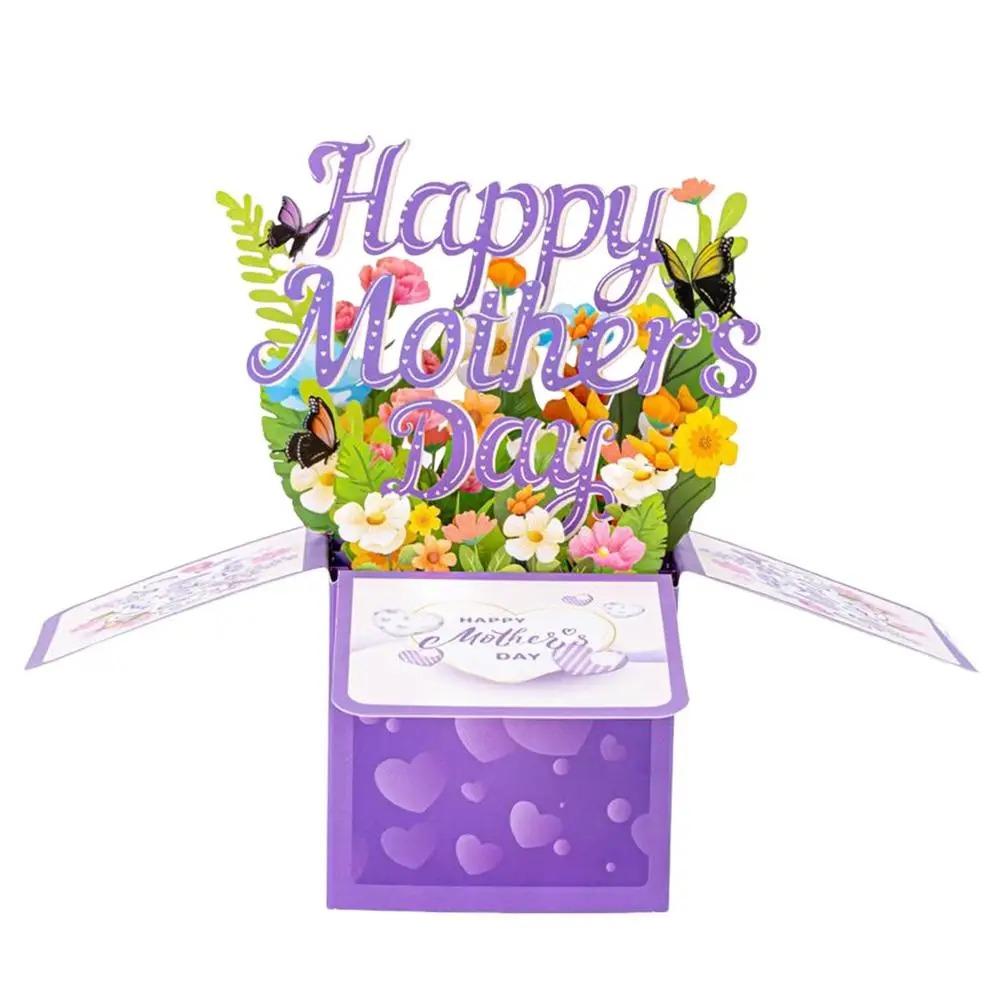 

Greeting Card Mother s Day Gift Purple Floral Design Happy Mother s Day Card for Mom Gift