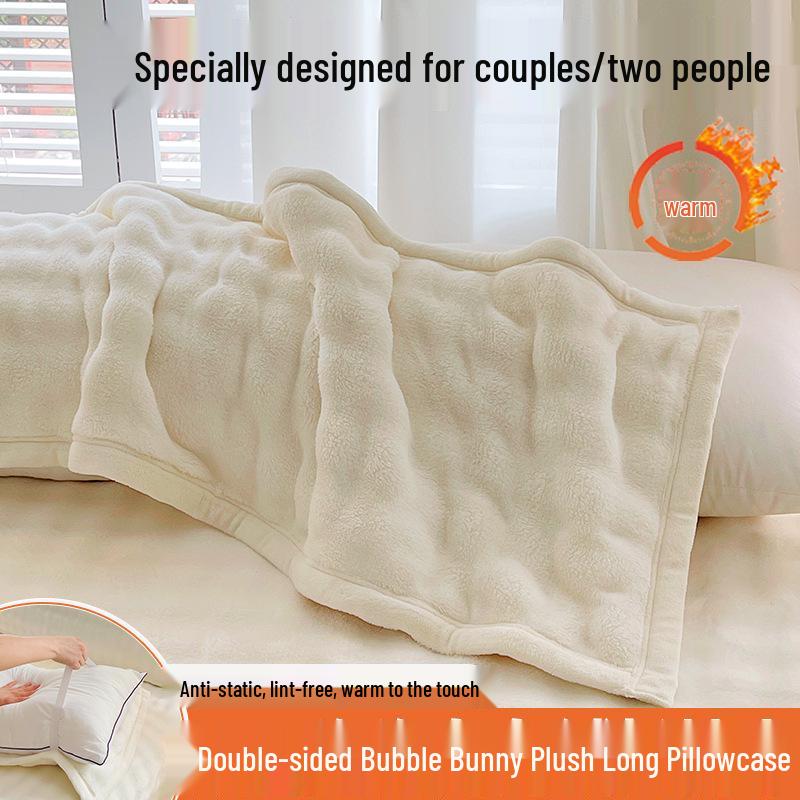 

Dual-Sided Sweatproof Rabbit Fur Velvet Couple Pillow Towel (1.2m/1.5m/1.8m) 50x105cm for 1.0m pillow
