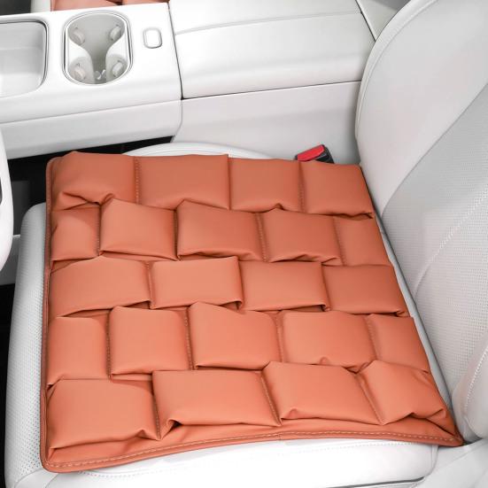 Car Seat Cushion Breathable Nappa Leather with Cloud Honeycomb Pressure-Reducing Comfort Design for All-Season Fit Multiple Colors