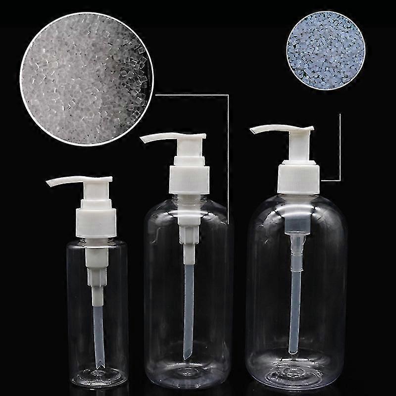 500ml Clear Plastic Thickened Bottles with Pumps Dispensers Refillable Liquid Soap Transparent Round