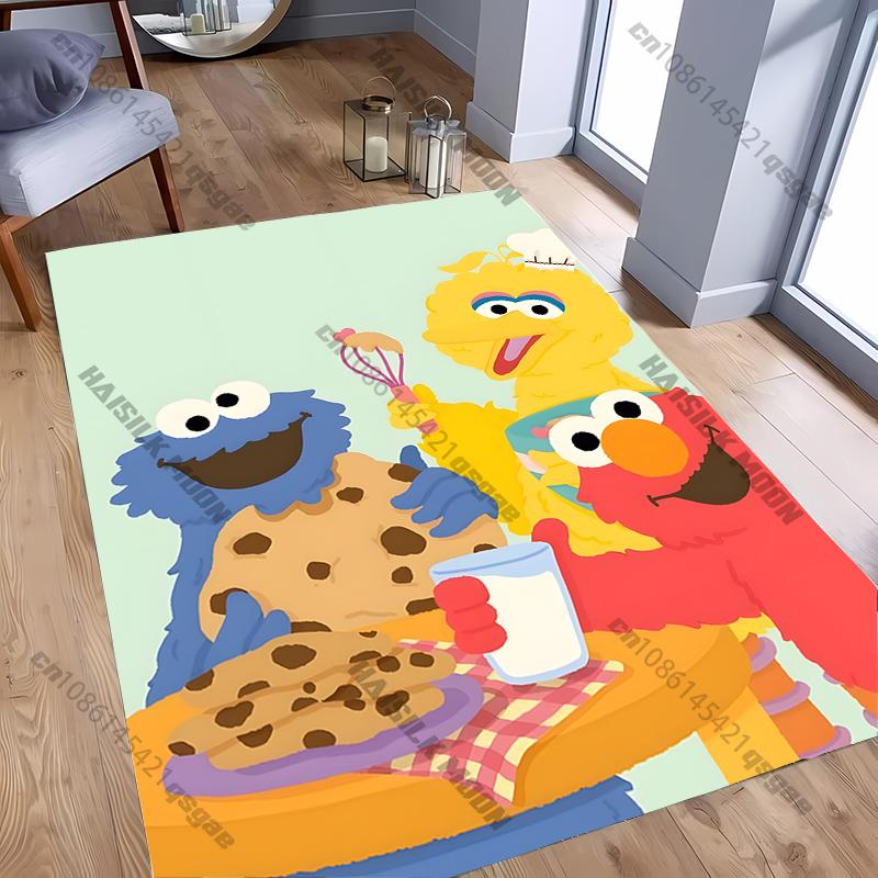 

15 Sizes S-Sesame S-Street Theme Carpet Rug for Living Rooms Bedroom Entrance Door Decor Mat, Kids Play Non-slip Mat Great Gift 40x60cm