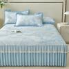 Sleeping grid cooling bean PE polymer cool feeling lace bed skirt cooling mat three piece set