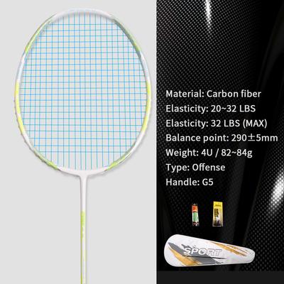 21-30 LBS Badminton Racket Carbon Fiber Man Woman Adult High Elasticity Durable Major Attack Racket Defense Competition Level