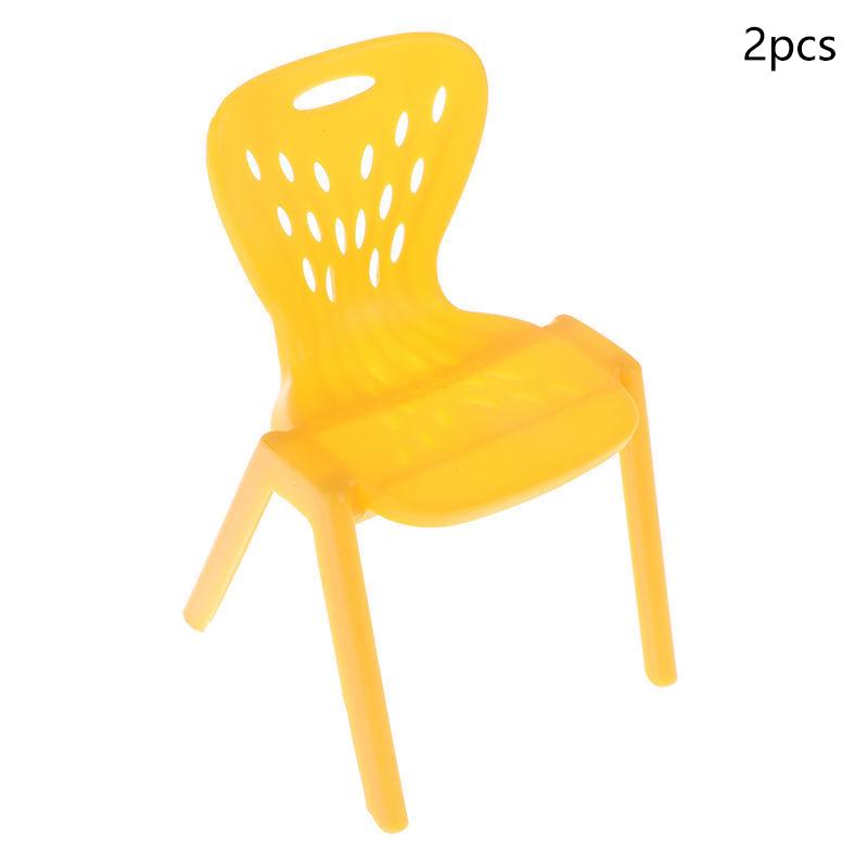 2Pcs Dollhouse Leisure Chairs Plastic Hole Backrest Chairs Miniature Furniture Photo Props Doll Accessories Mini Backrest Chairs