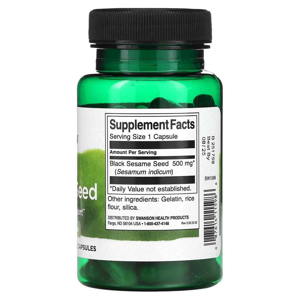Black Sesame, 500Mg, 60 Capsules