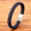 Luxury Vintage Handmade Leather Braid Men Bracelet Stainless Steel Buckle Business Men's Bangles for Friend Partner Lovers