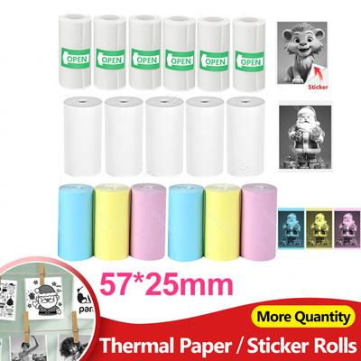 57*25MM Etiqueta de papel térmico Adesivo Rolos de papel para mini impressora Impressão instantânea Crianças Câmera Impressão Papel de substituição