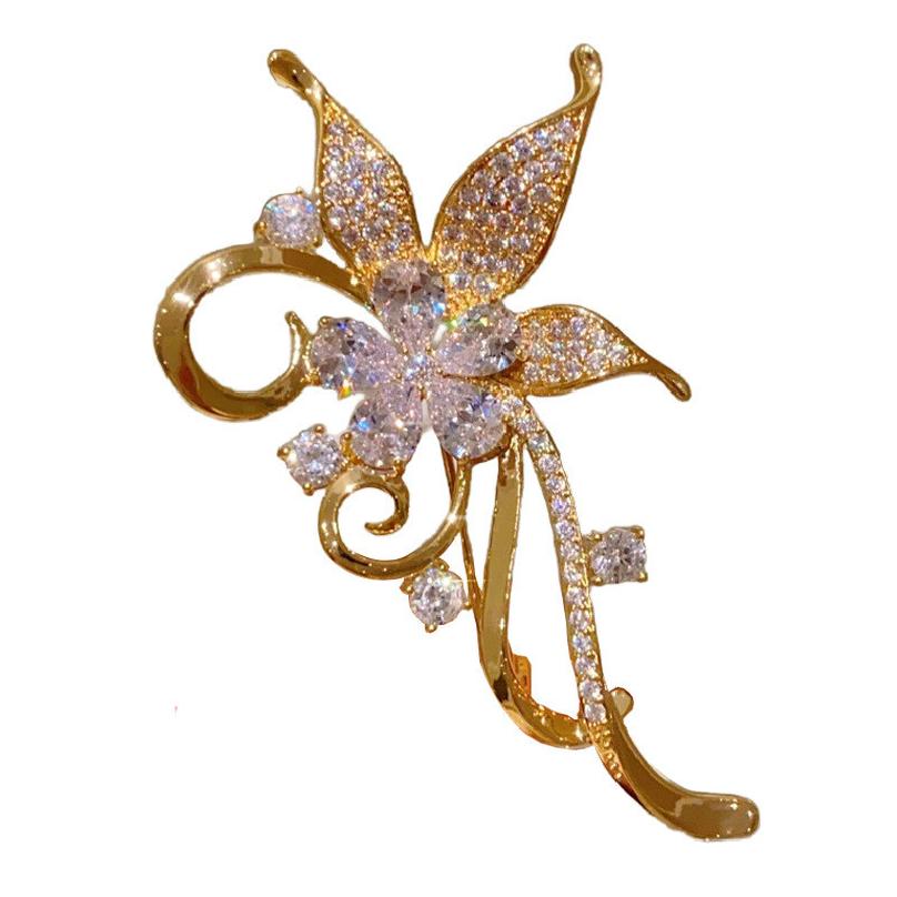 Best-selling in Europe and America, heavy-duty faux crystal brooch, luxurious and exquisite micro-inlaid zircon pin