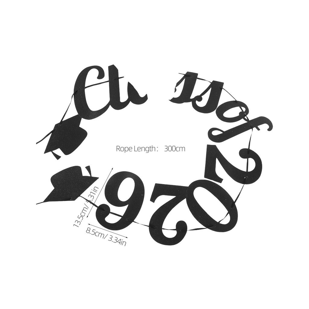 2026 Graduation Banner Party Supplies Glitter Grad Garland 300Cm Class of 2026 Sign Vibrant Cap Theme Easy Hang Photo Booth