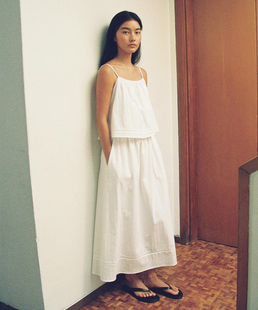 Manggomaenipeullijeu Bridge Cotton One Piece_Pure Ivory