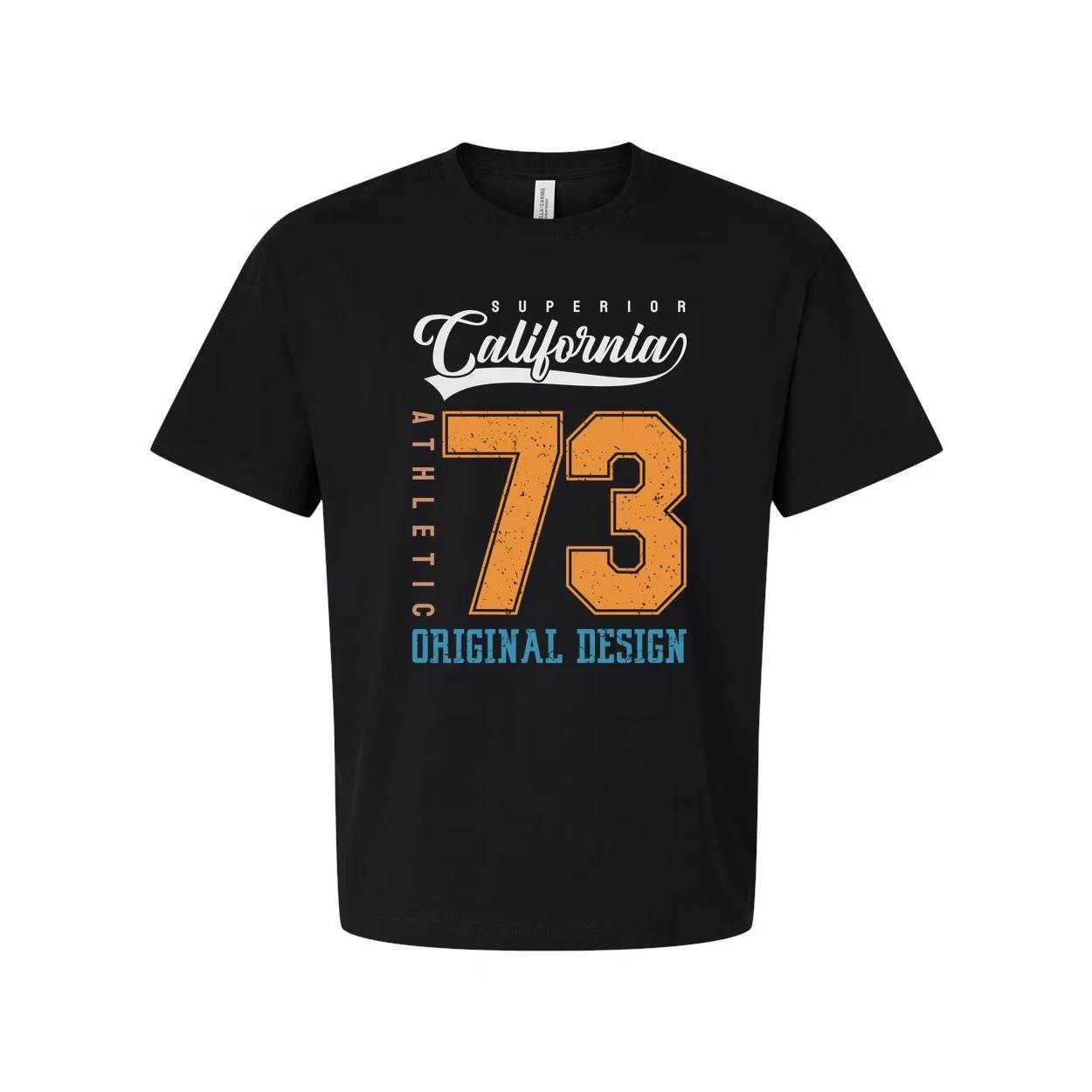 White Unisex Athletic California 73 Original Design Graphic T Shirt For Men And S
